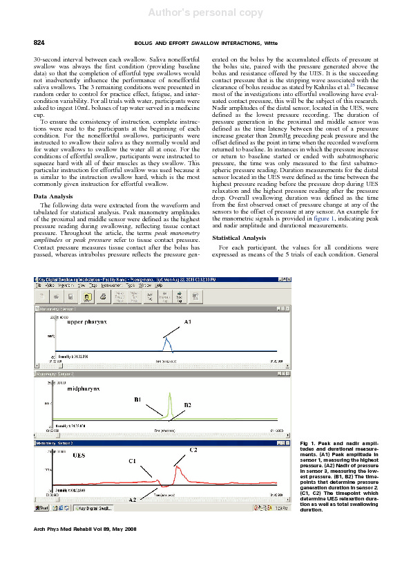 Download The effect of effortful swallow on pharyngeal manometric measurements during saliva and water swallowing in healthy participants.